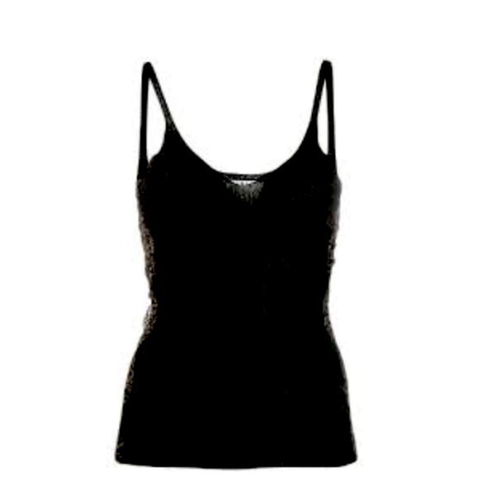 NWT Liu Jo Italy Milano metallic gold black Lurex top with lace tank top